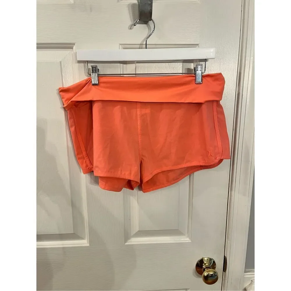 Hurley Womans Melon Roll Band Running Shorts sz L